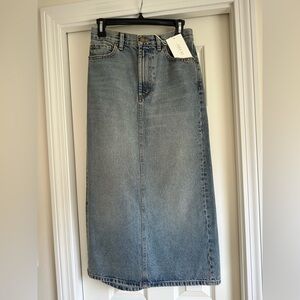 THE GREAT The Column Denim Skirt in Monterey Wash! NWT, size 27.
